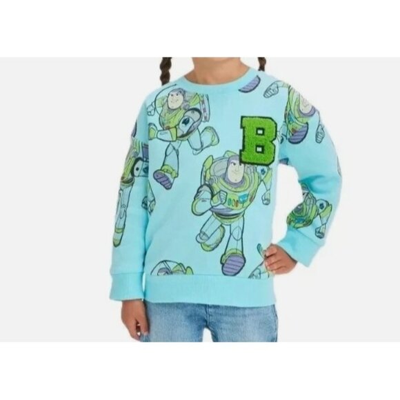 Disney Other - Disney Pixar Toy Story Size 12M Light Blue Buzz Lightyear Fleece Sweatshirt